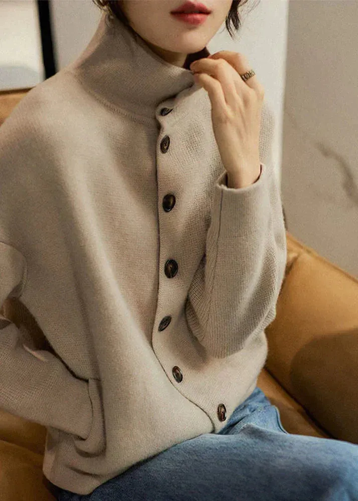 Wolffmode turtleneck sweater with button placket
