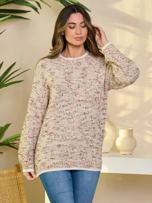 WOMEN'S LONG SLEEVE PULLOVER MULTI SWEATER