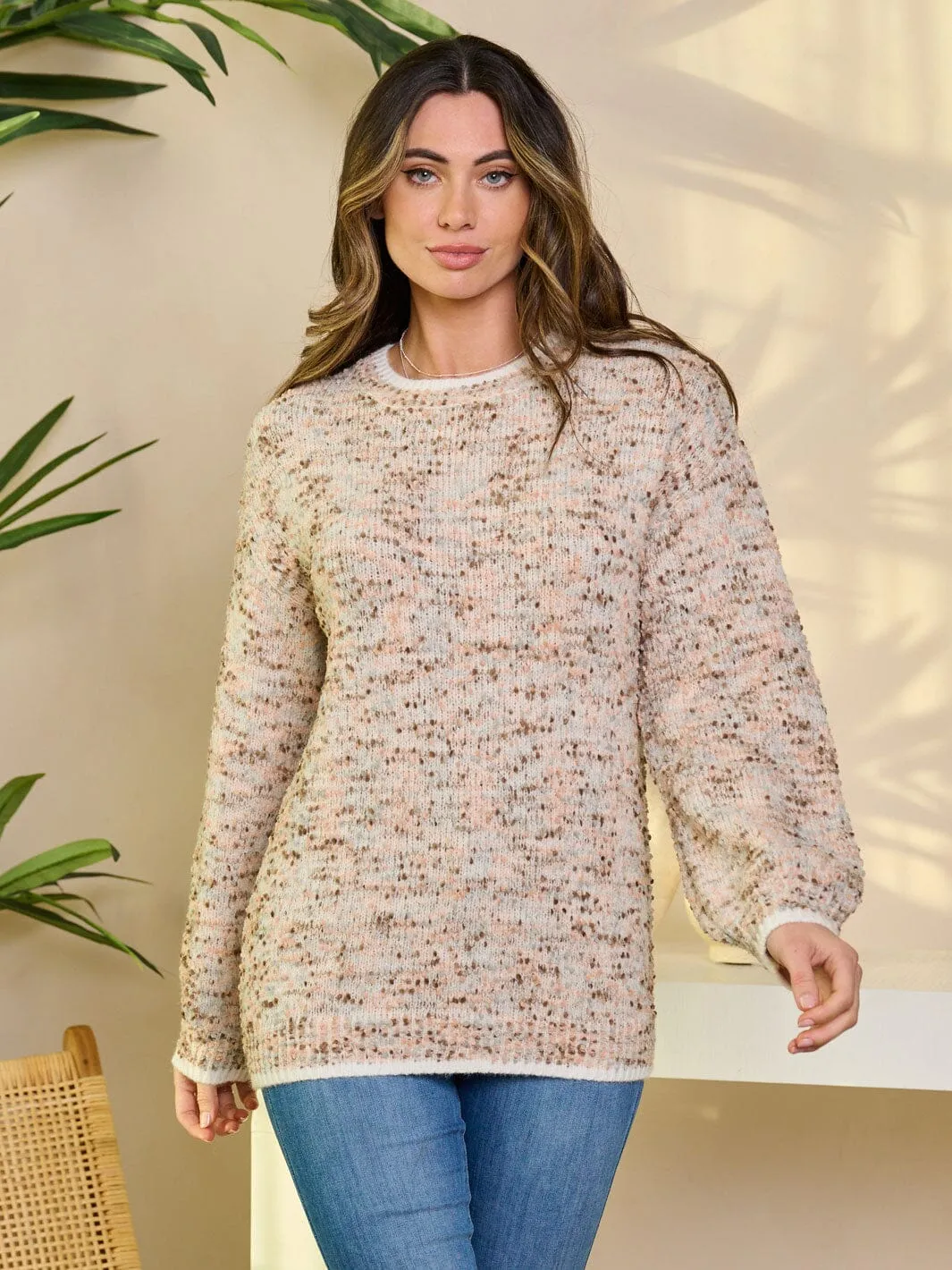 WOMEN'S LONG SLEEVE PULLOVER MULTI SWEATER