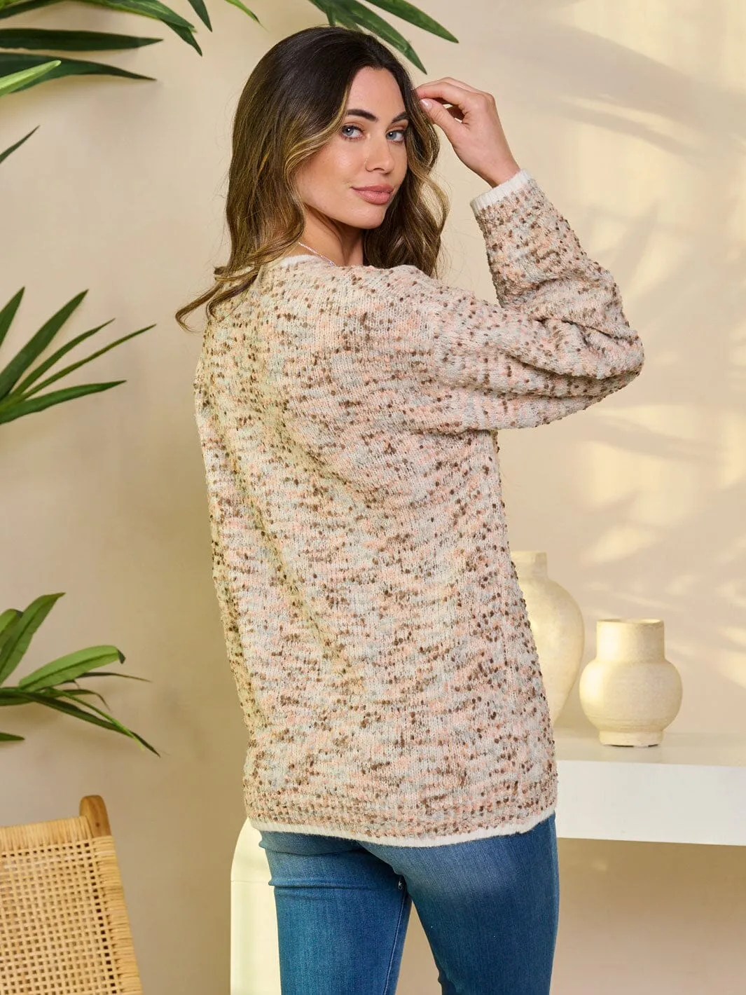 WOMEN'S LONG SLEEVE PULLOVER MULTI SWEATER