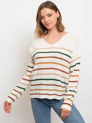 WOMEN'S MULTI STRIPES SWEATER