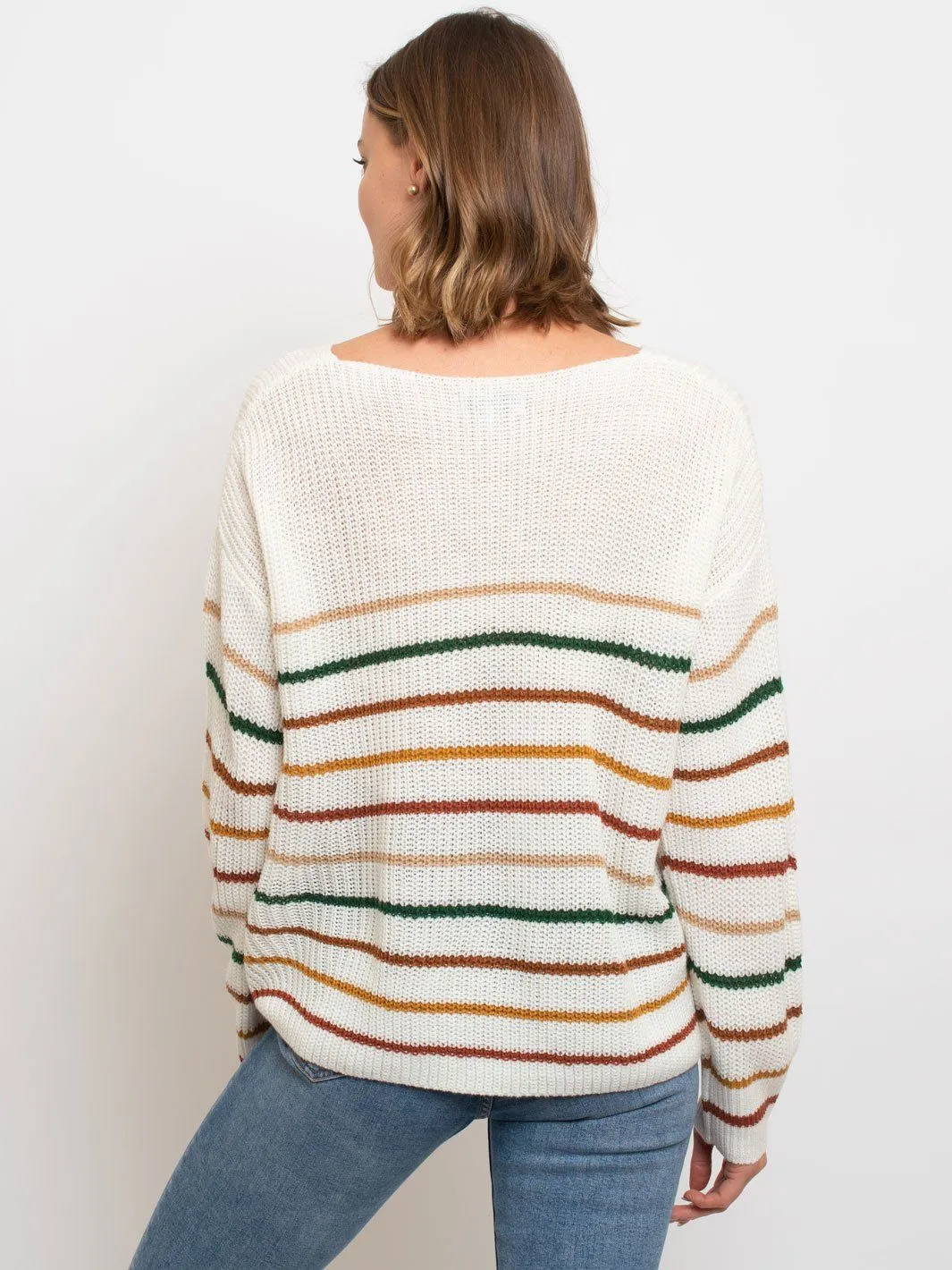 WOMEN'S MULTI STRIPES SWEATER