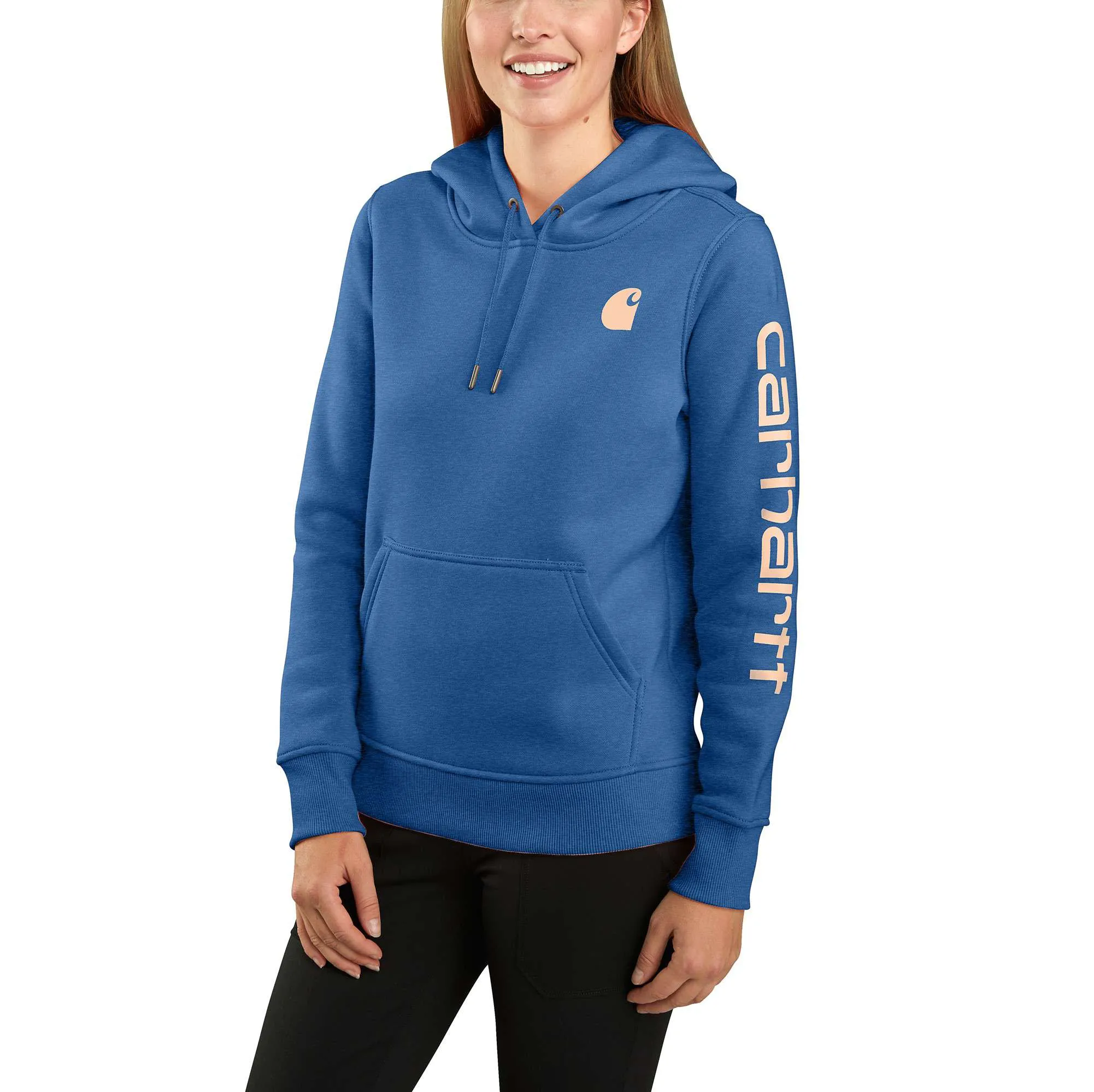 Women's Relaxed Fit Midweight Logo Sleeve Graphic Hoodie