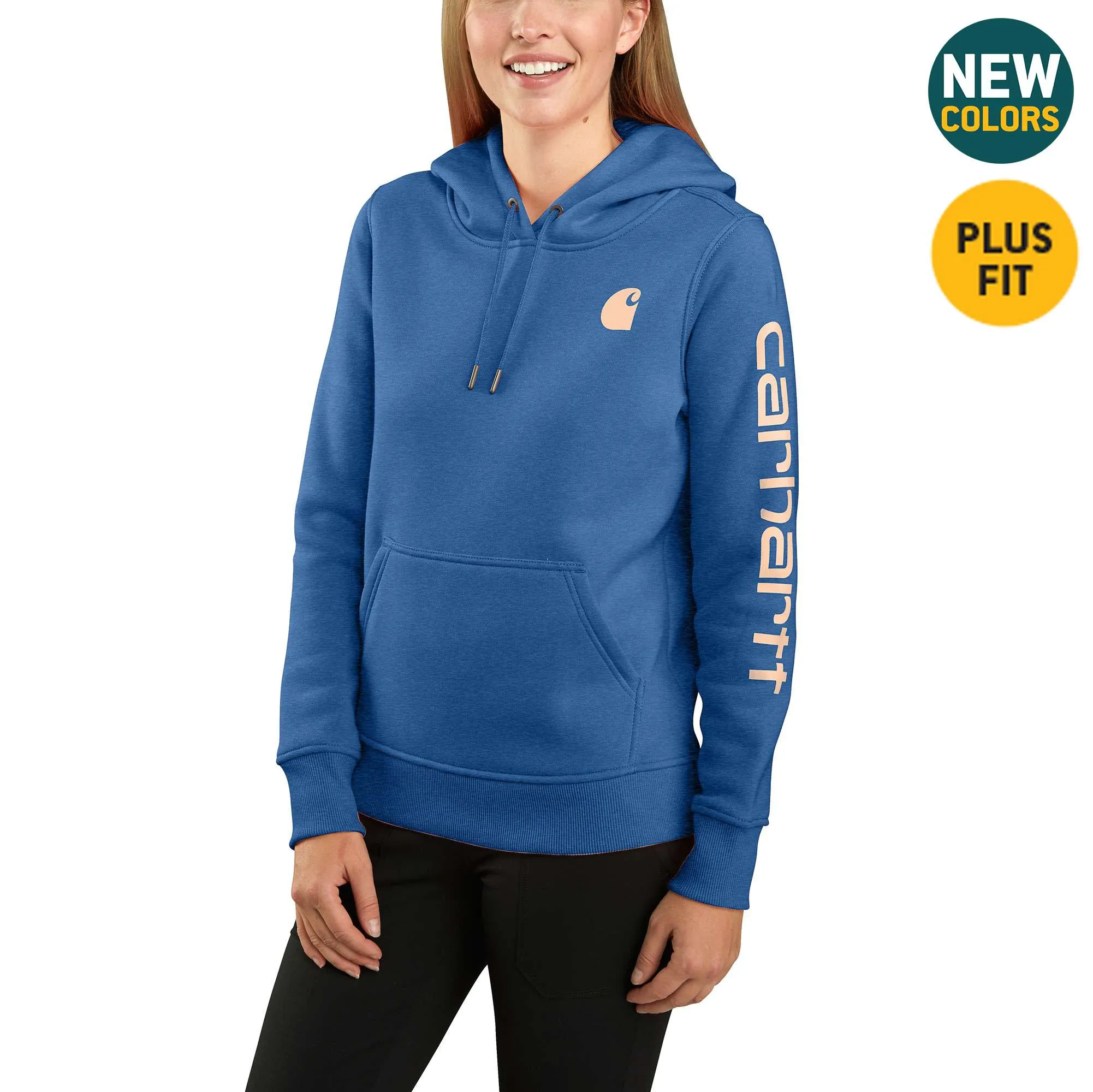 Women's Relaxed Fit Midweight Logo Sleeve Graphic Hoodie