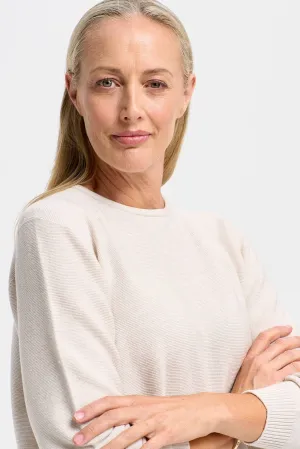 Womens Stitch Sweater -Ecru-1859