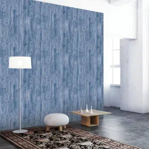 Woodgrain Indigo Textured WO092 Wallpaper