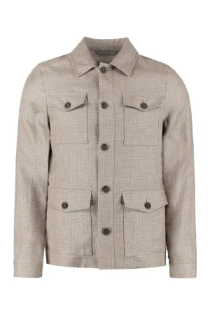 Wool blend single-breast jacket