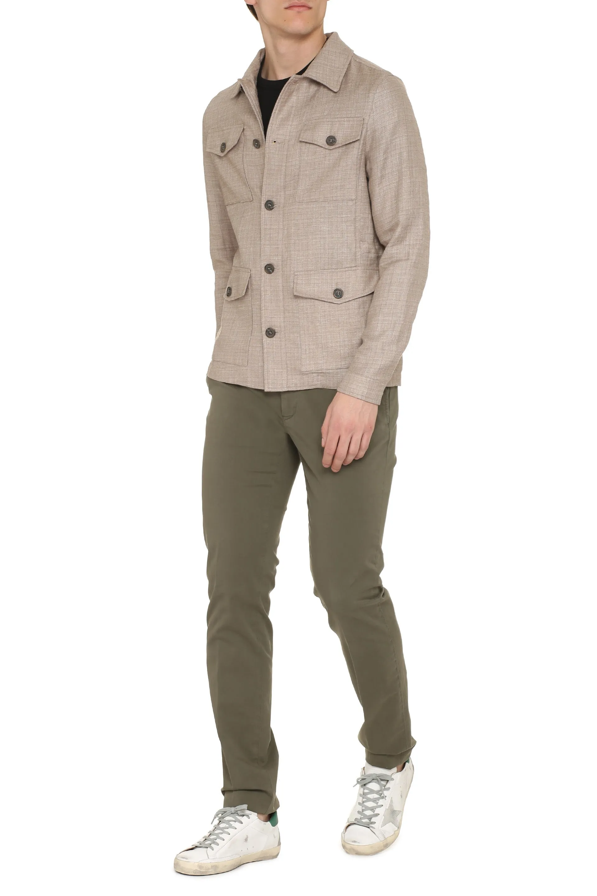 Wool blend single-breast jacket