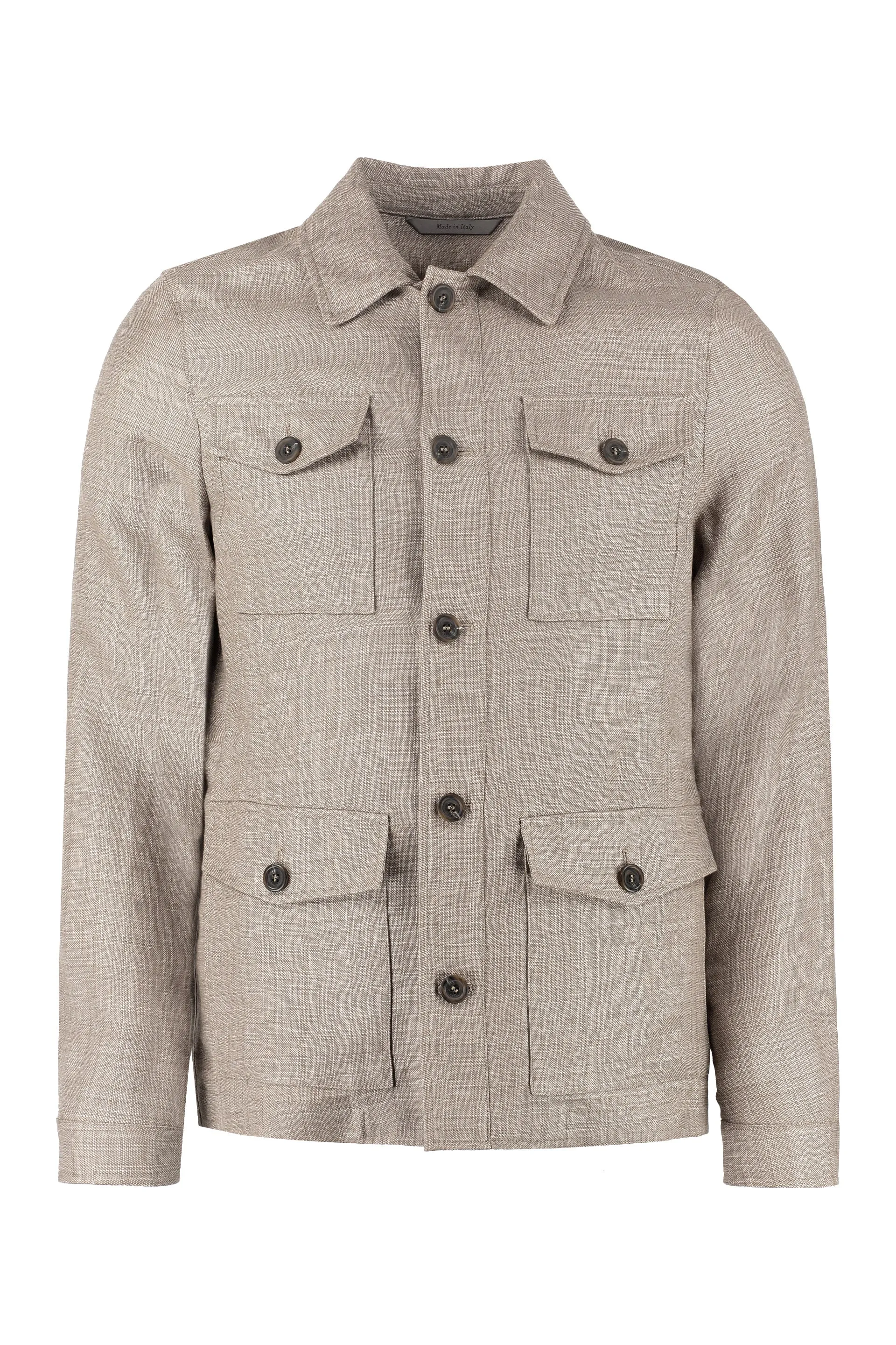 Wool blend single-breast jacket