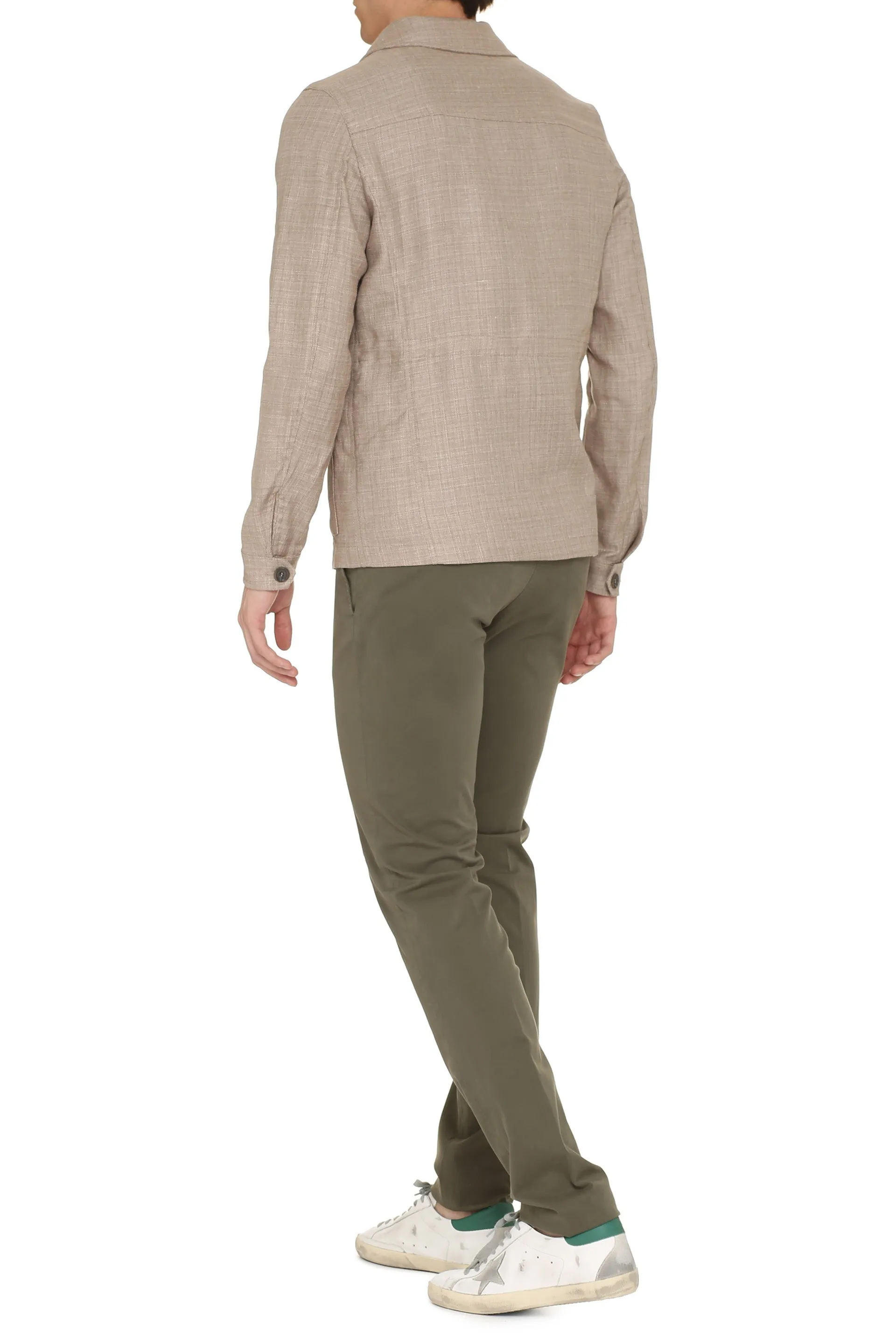 Wool blend single-breast jacket