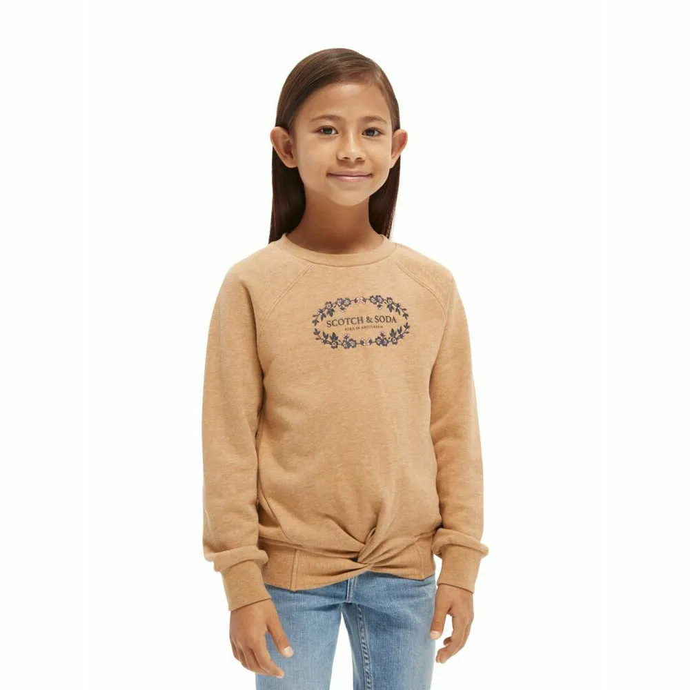 Wrap-Over Artwork Sweatshirt - Sand Melange