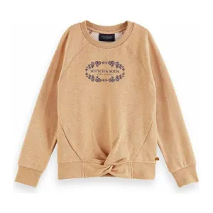 Wrap-Over Artwork Sweatshirt - Sand Melange