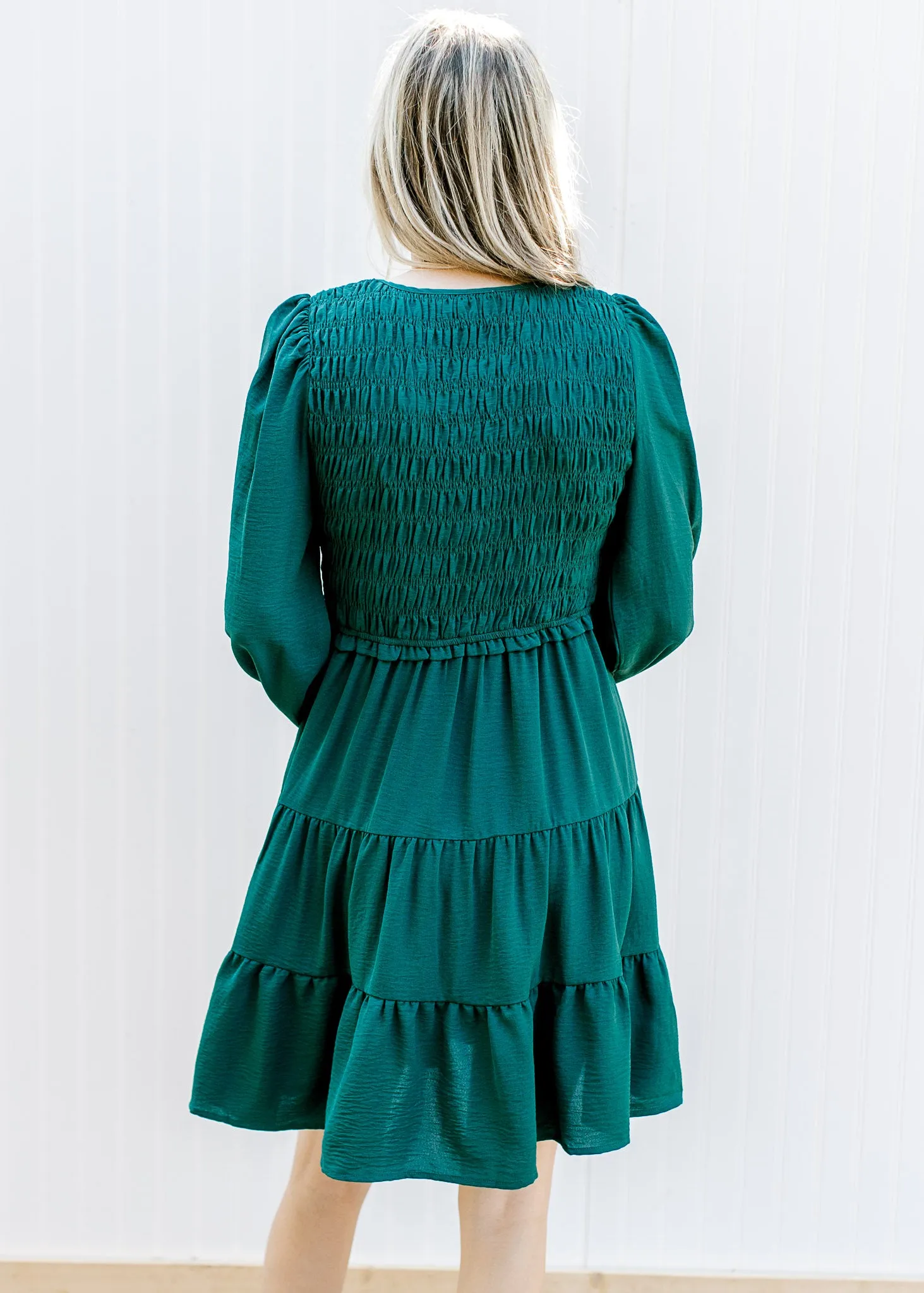X Emerald Green Smocked Dress