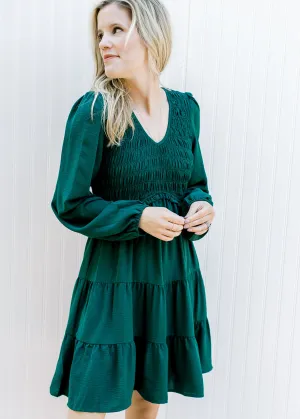X Emerald Green Smocked Dress