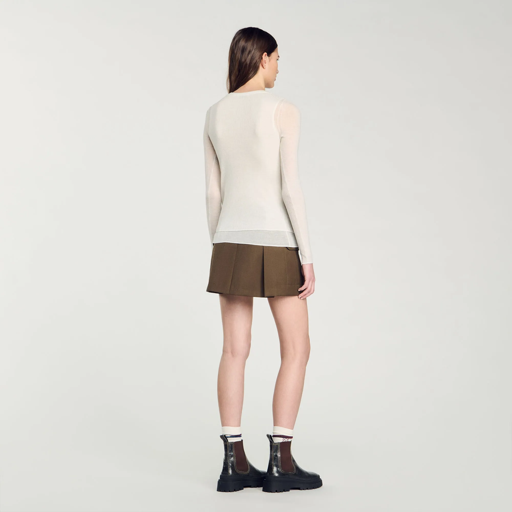 Yago Wool Layered Effect Jumper Ecru