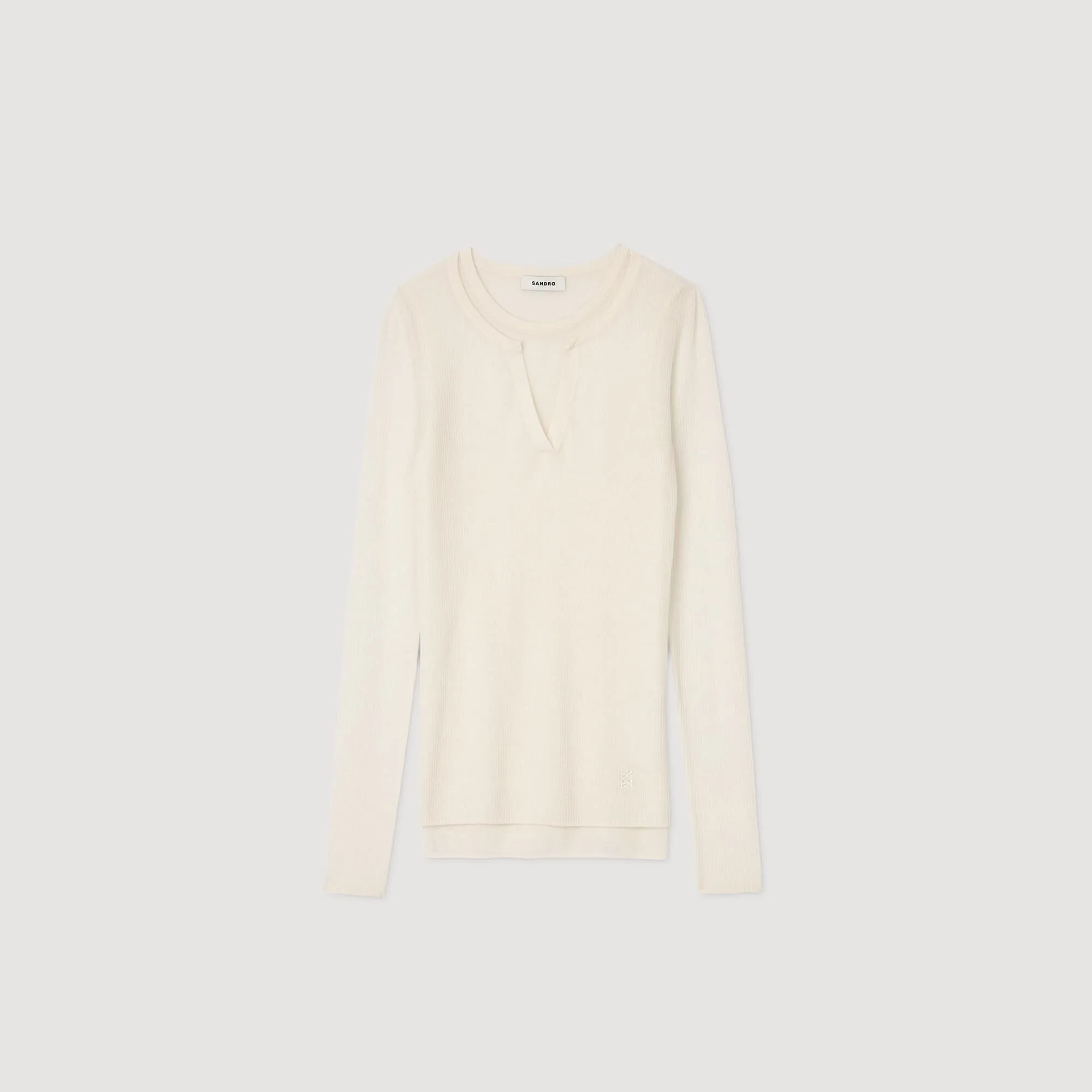 Yago Wool Layered Effect Jumper Ecru