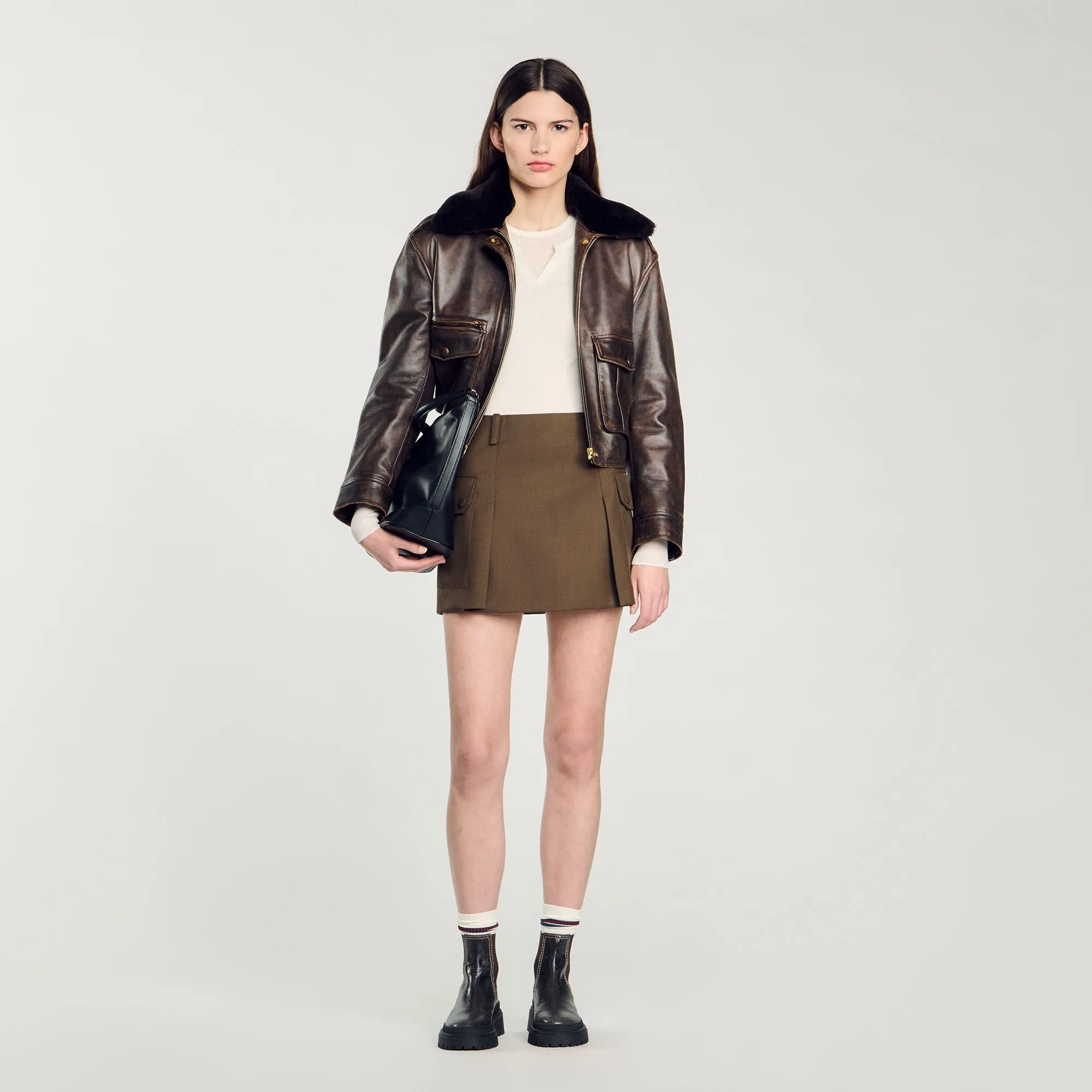 Yago Wool Layered Effect Jumper Ecru