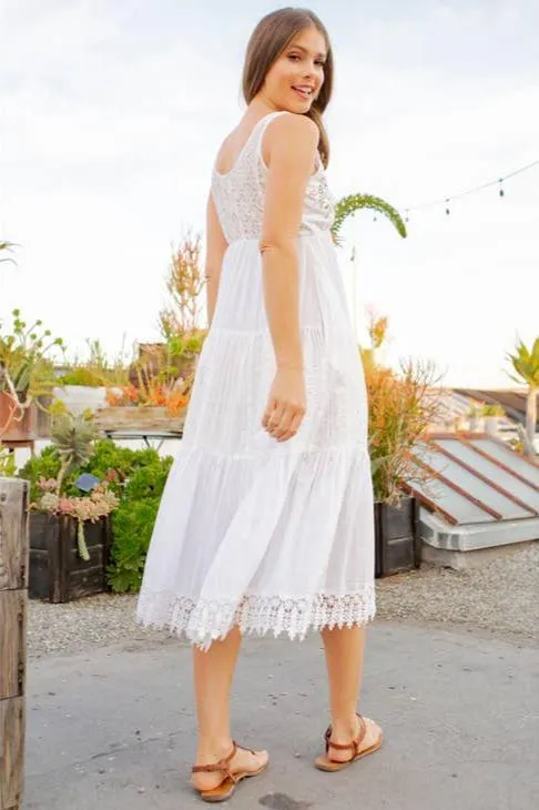 Young Threads Embroidered Patchwork Dress With Lace Trim. Fall Clearance!