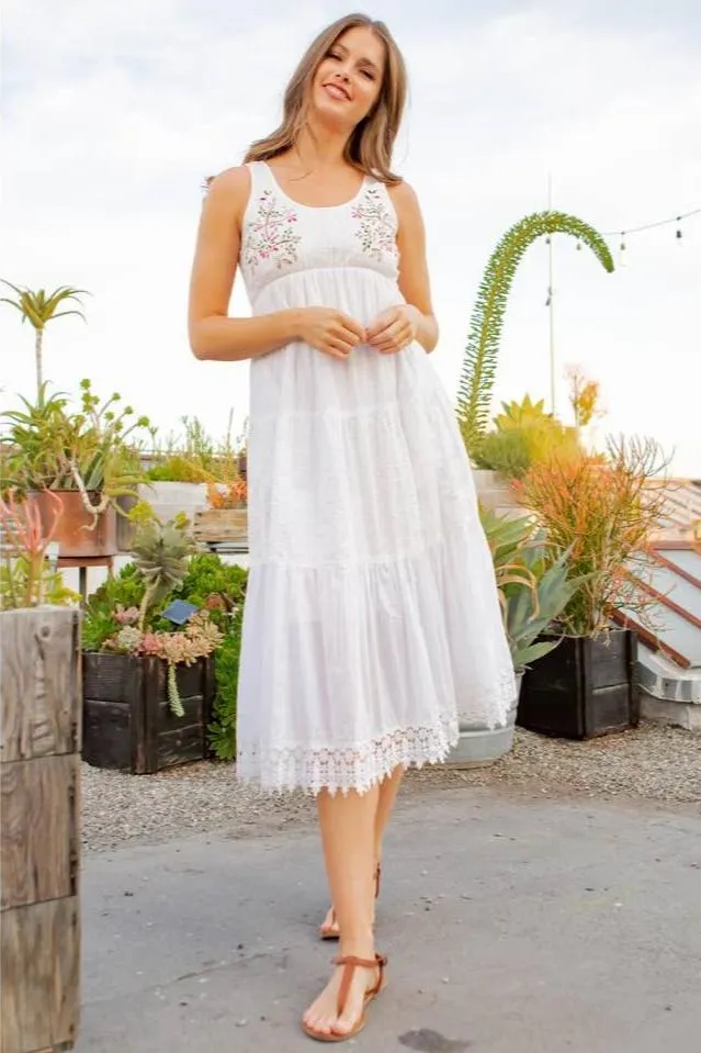 Young Threads Embroidered Patchwork Dress With Lace Trim. Fall Clearance!