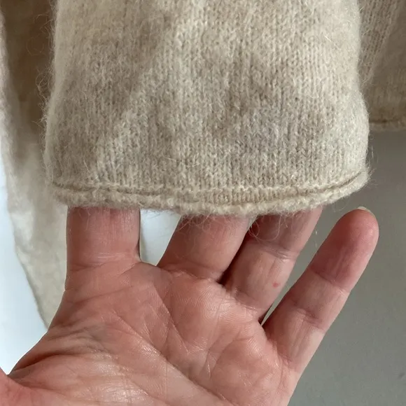 Zara cream angora alpaca wool blend fuzzy sweater, S