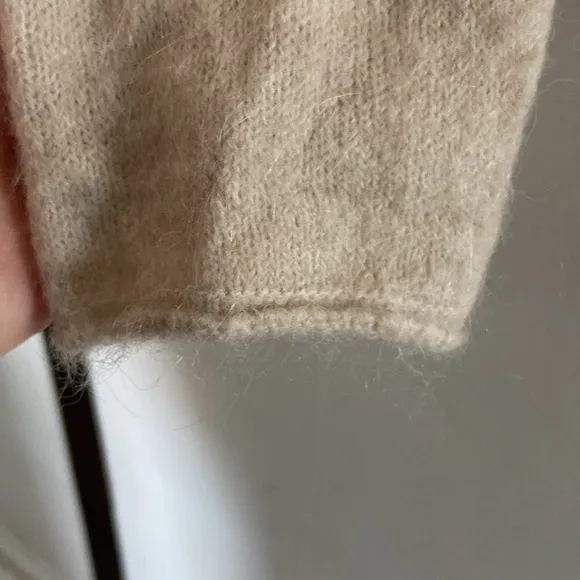 Zara cream angora alpaca wool blend fuzzy sweater, S
